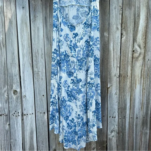 Reformation Gavin Midi Dress Olympia Floral Blue White 12 - Picture 13 of 16